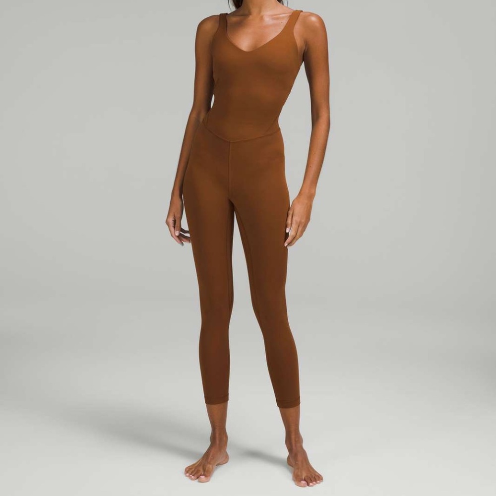Lululemon Size 8 Roasted Brown Align Ribbed Bodysuit 25”